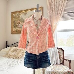 pink tweed jacket  y2k do & be pink tweed jacket size medium